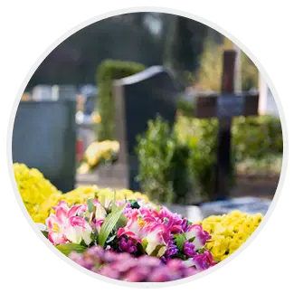 Ground burial with flowers