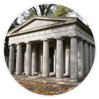 Mausoleums in a cemetery